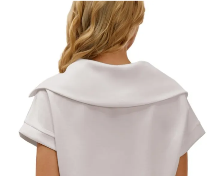 Spree Zip-Up Collared Top & Drawstring Shorts Set Castello Clothing Line