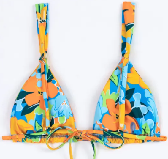 Ciel Floral Triangle High Leg Cheeky Bikini Set Castello Clothing Line