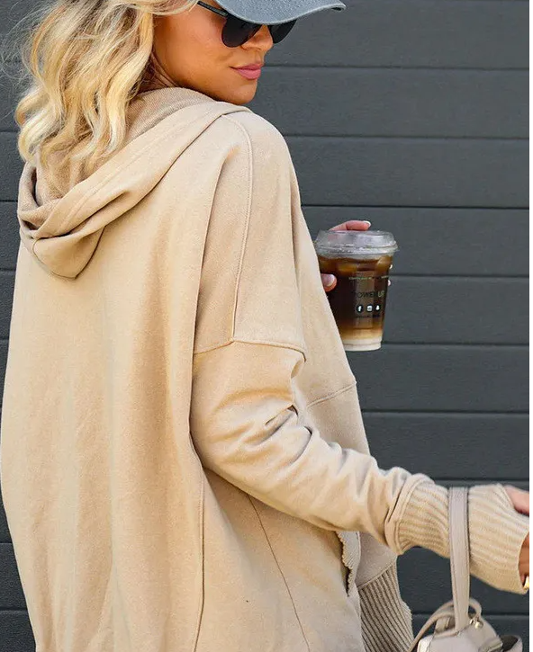 On Point Hooded Button-Up Relaxed Fit Sweater Castello Clothing Line