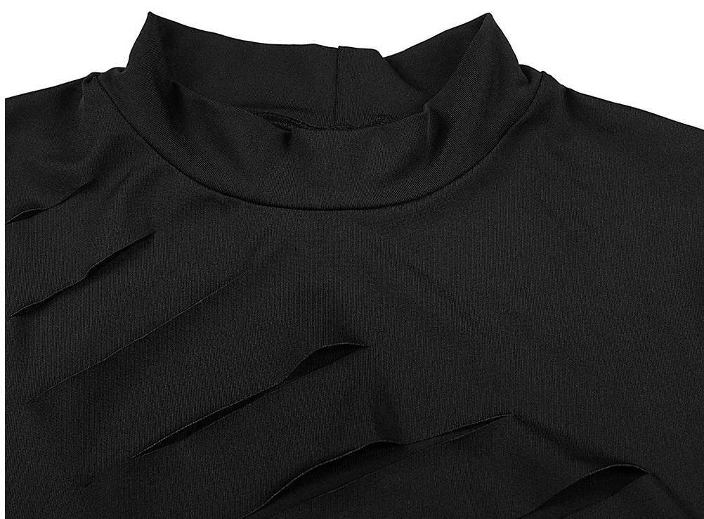 One Sleeve Cut Out Top & Sheer Pants Sets in Spandex/Polyester Castello Clothing Line
