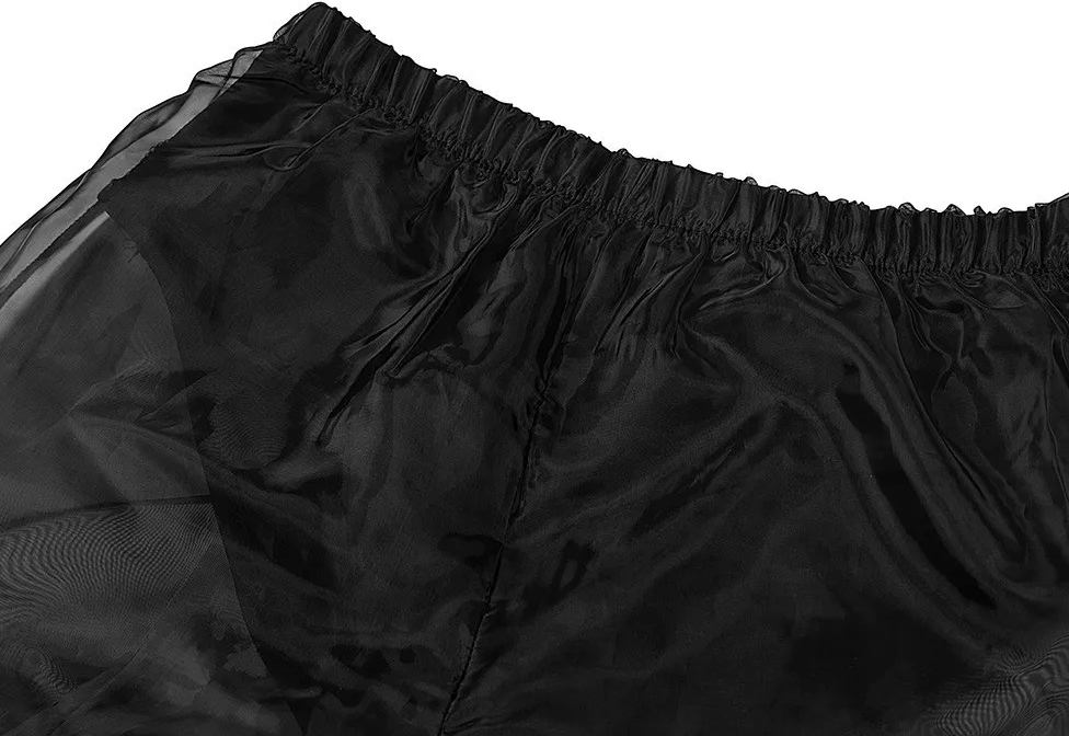 One Sleeve Cut Out Top & Sheer Pants Sets in Spandex/Polyester Castello Clothing Line