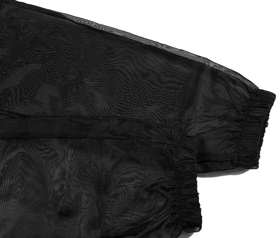 One Sleeve Cut Out Top & Sheer Pants Sets in Spandex/Polyester Castello Clothing Line