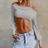 Barely Behaving Off-Shoulder Crop Top Castello Clothing Line