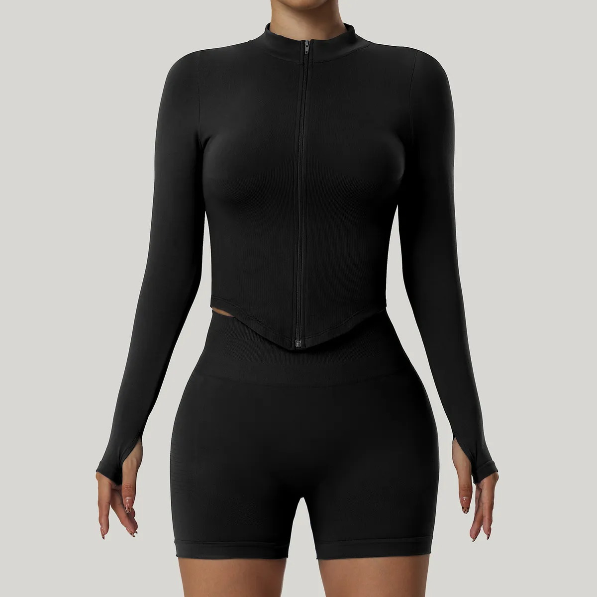 Gala Long Sleeve Zip-Up Contour Top workout tops and t-shirts Castello Clothing Line