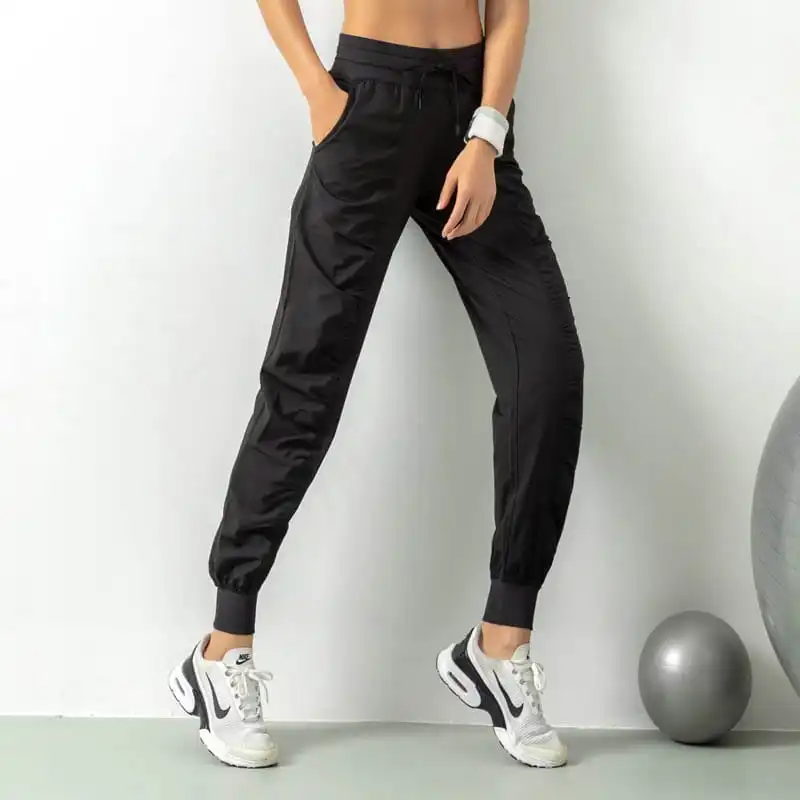 Flicker High-Rise Drawstring Ruched Jogger Pants Castello Clothing Line