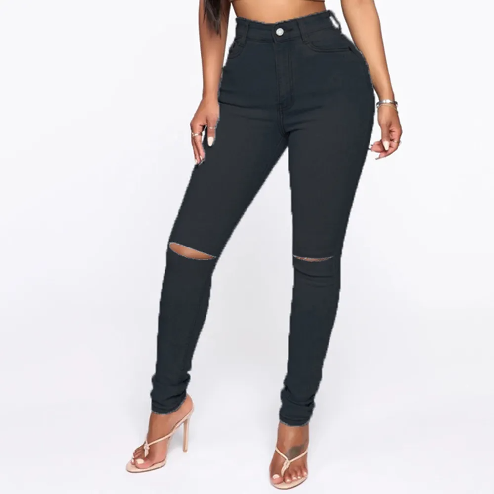 High Waist Ripped Skinny Jeans Castello Clothing Line