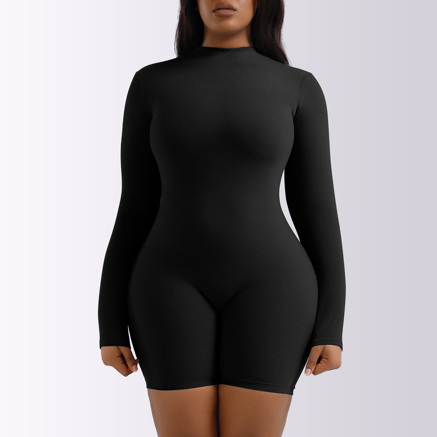 Curve Couture Long Sleeve Fitted Romper Castello Clothing Line