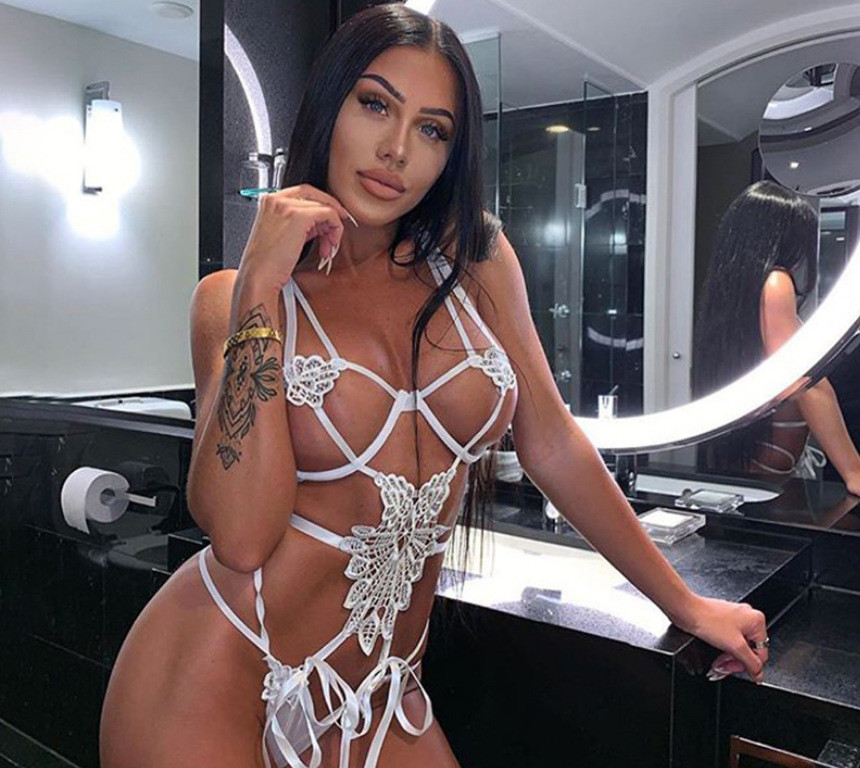 Barely There Cut Out Lace Teddy Castello Clothing Line