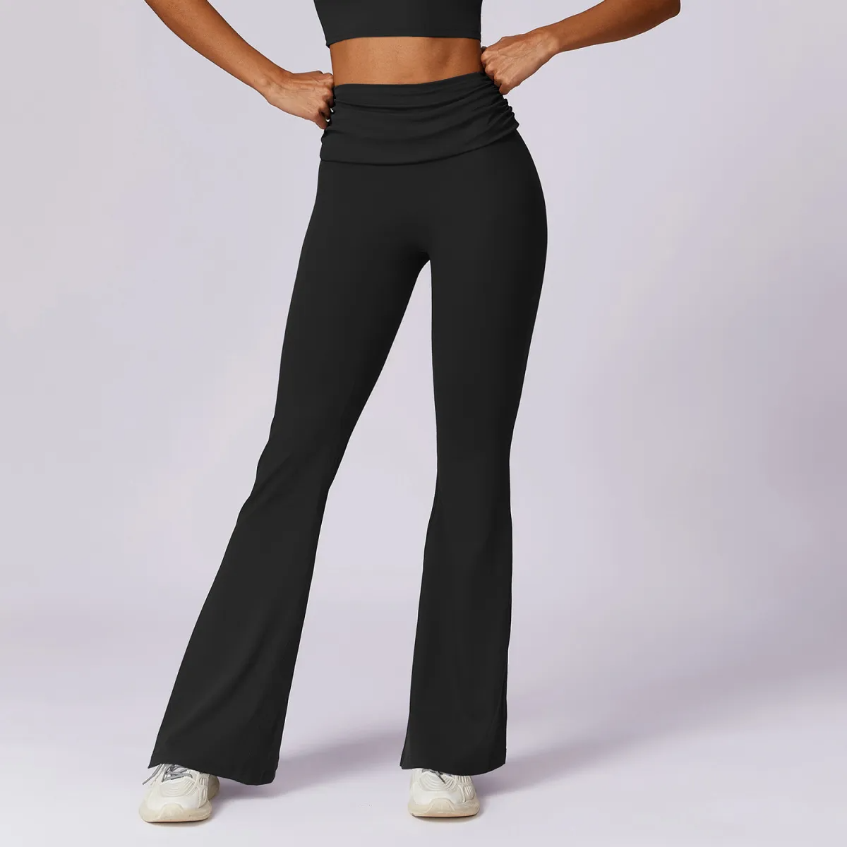 Risque Foldover Waist Flared Leggings leggings Castello Clothing Line