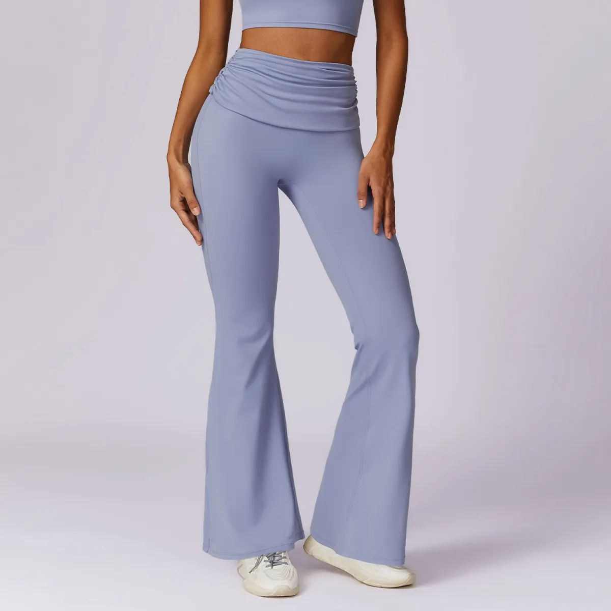 Risque Foldover Waist Flared Leggings leggings Castello Clothing Line