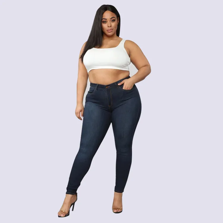 Plus Size High Waist Denim Jeans Castello Clothing Line