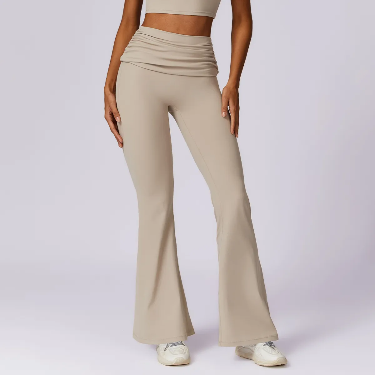 Risque Foldover Waist Flared Leggings leggings Castello Clothing Line