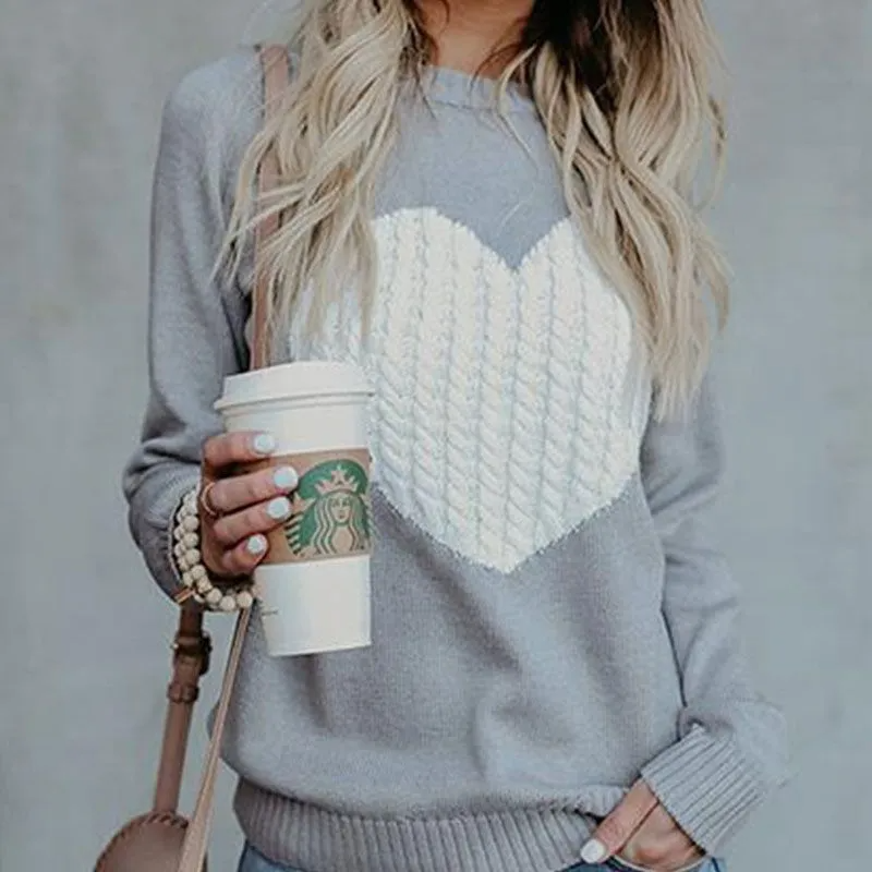 Affection Cable Knit Long Sleeve Pullover Sweater Castello Clothing Line
