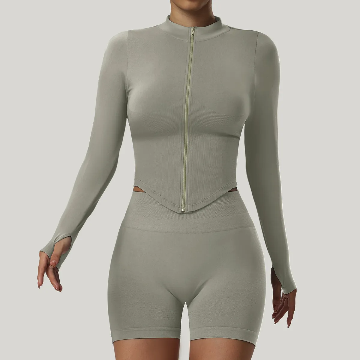 Gala Long Sleeve Zip-Up Contour Top workout tops and t-shirts Castello Clothing Line