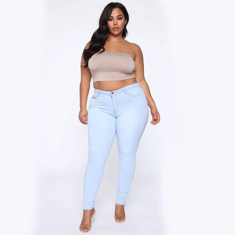 Plus Size High Waist Denim Jeans Castello Clothing Line