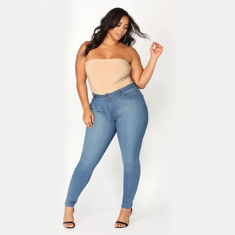 Plus Size High Waist Denim Jeans Castello Clothing Line