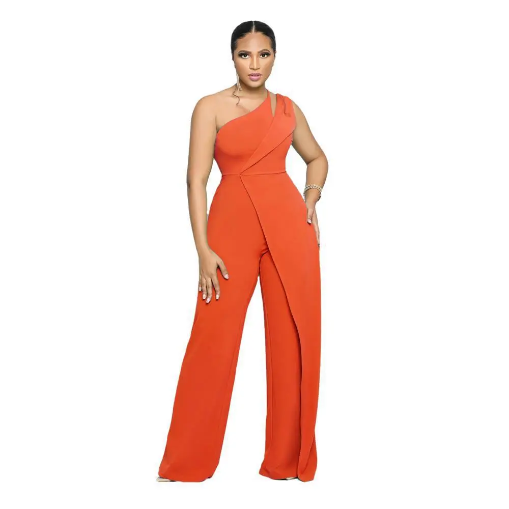 Niam One-Shoulder Draped Wide-Leg Jumpsuit women jumpsuits Castello Clothing Line