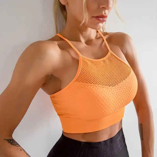 Ulsa High Neck Mesh Racerback Longline Sports Bra sports top & bras Castello Clothing Line