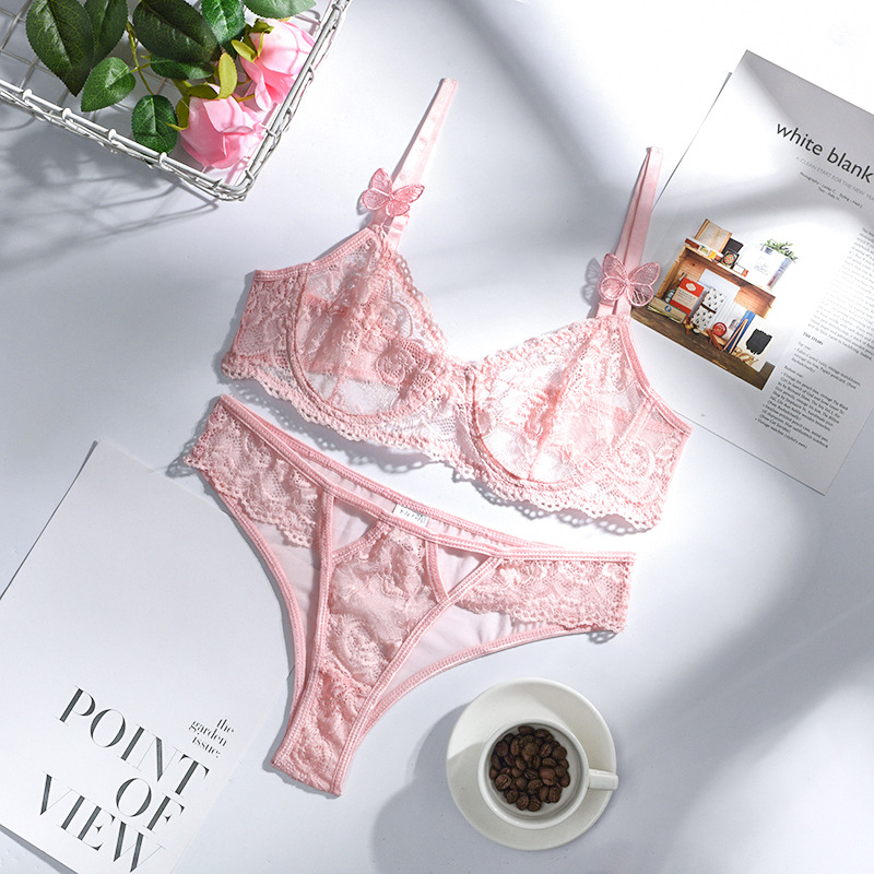 Cut Out Lace Bra & Panty Set Castello Clothing Line