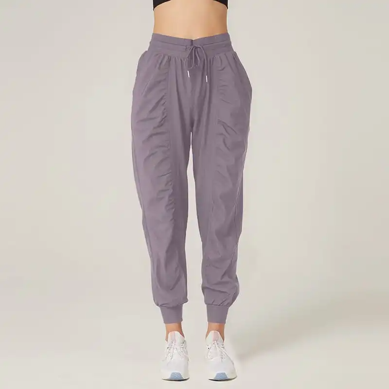 Flicker High-Rise Drawstring Ruched Jogger Pants Castello Clothing Line
