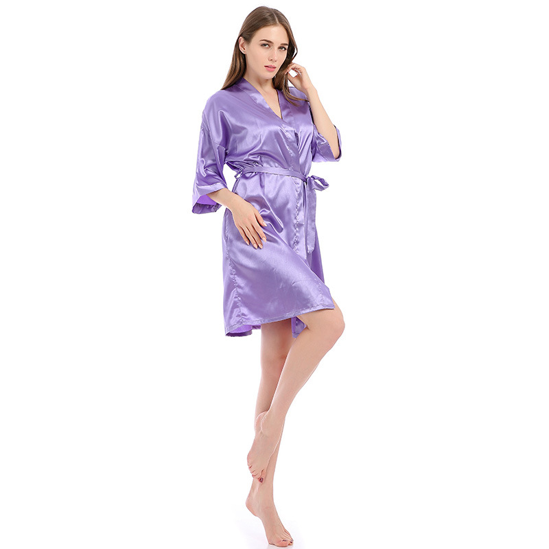 Moonlit Satin Kimono Wrap Robe Castello Clothing Line