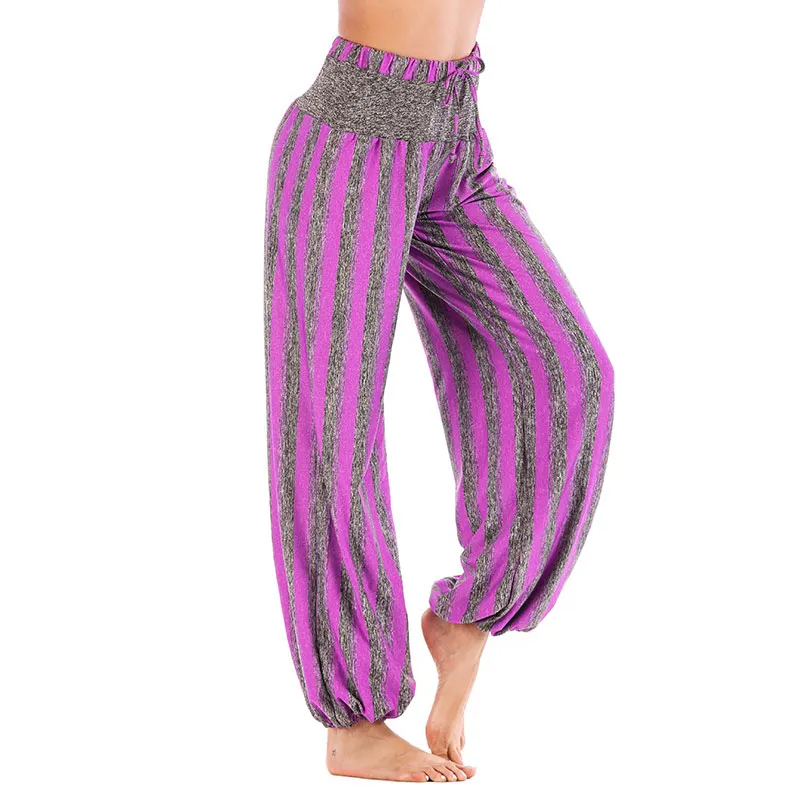 High Waist Stripe Yoga Pants Castello Clothing Line
