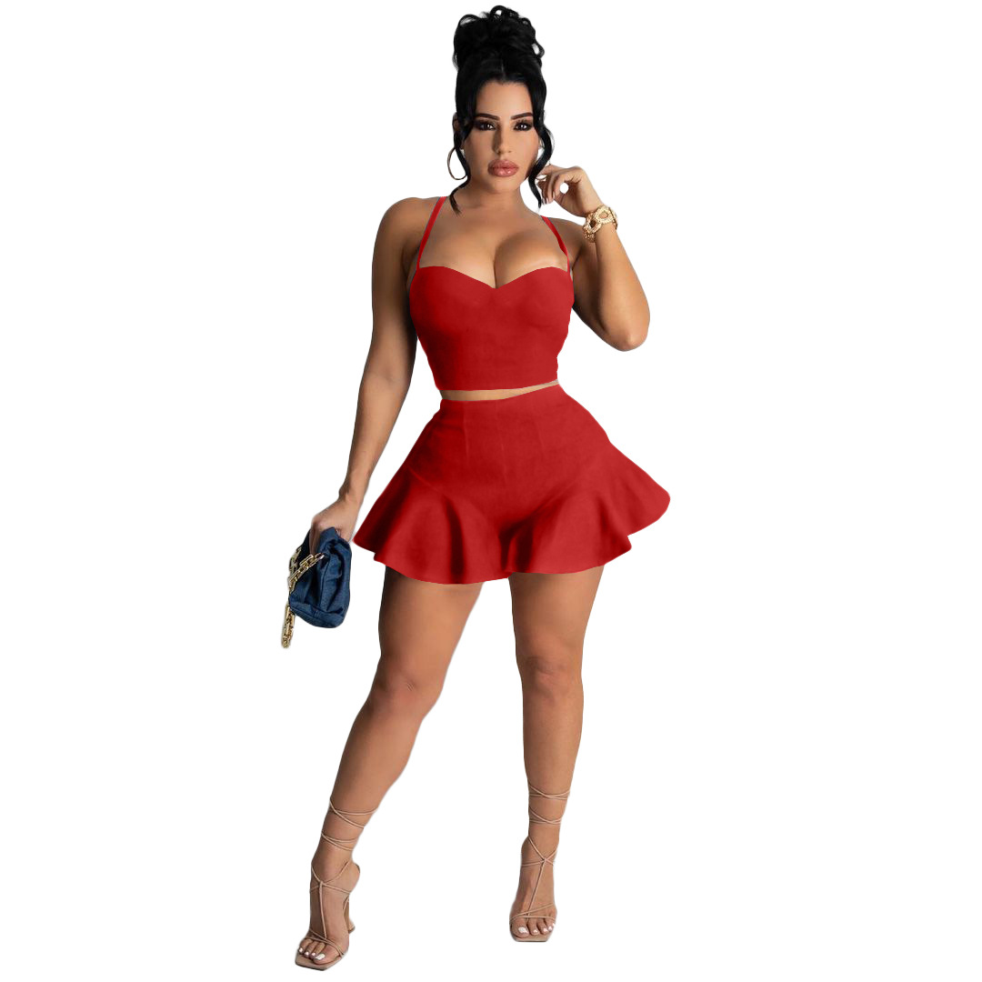 Twirl Sweetheart Crop Top & Flared Pants Set Castello Clothing Line