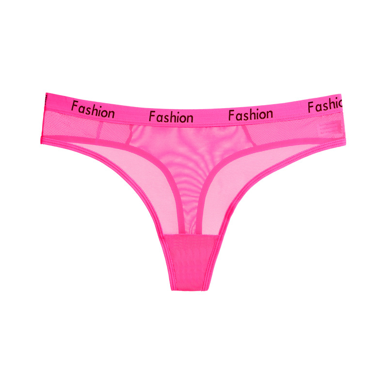 Mesh Letter Print Thong Castello Clothing Line
