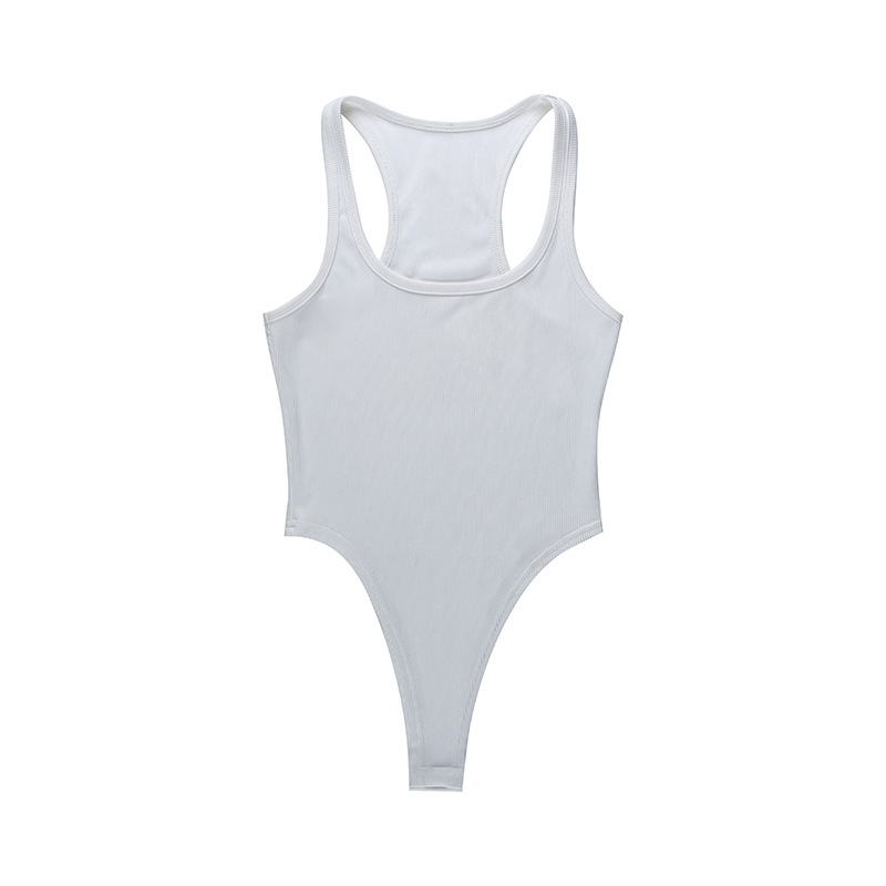 Curve Play Ribbed Scoop Neck Bodysuit Castello Clothing Line