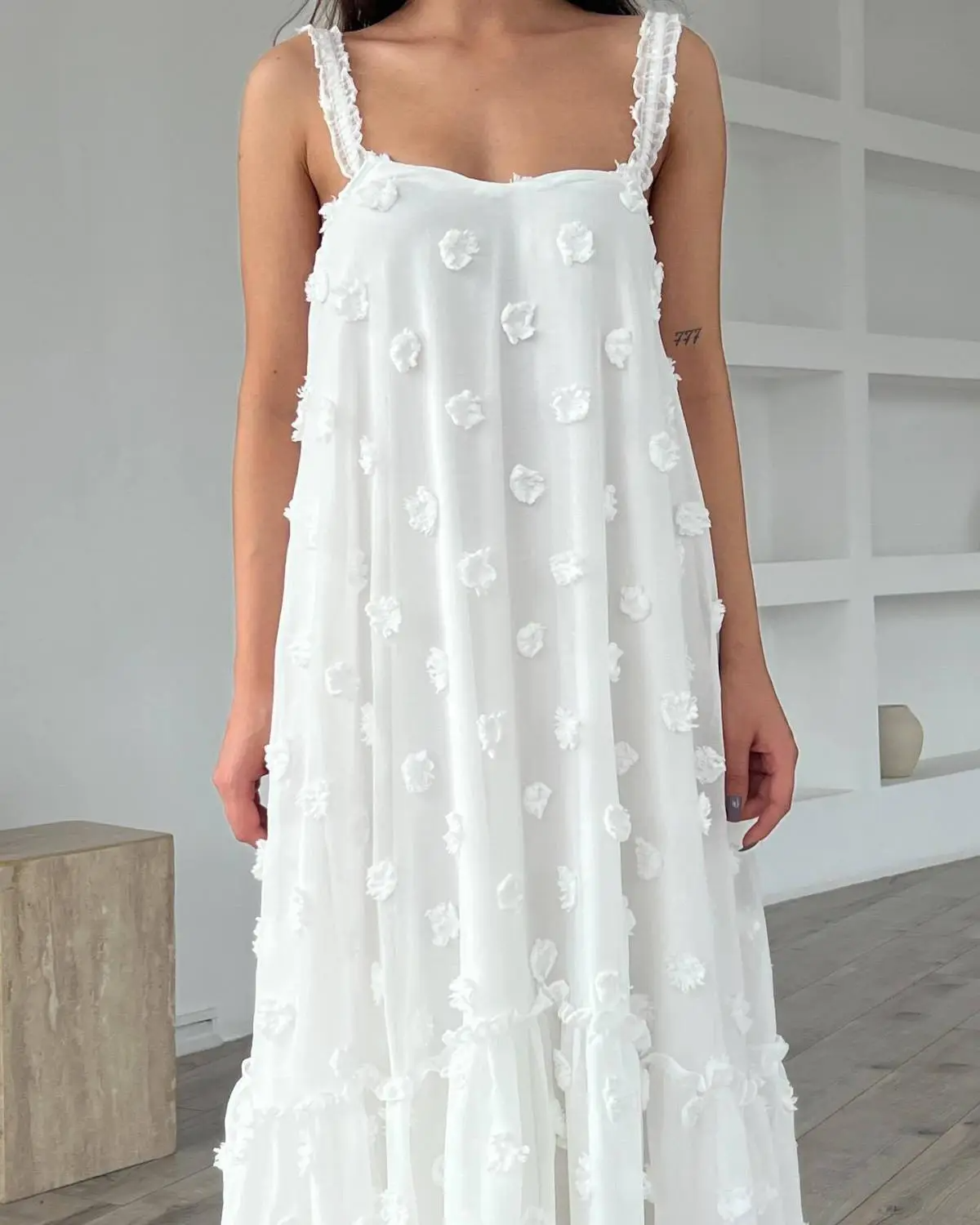 Maren Floral Tiered Mesh Maxi Dress maxi dress Castello Clothing Line