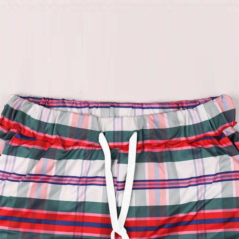 Dream Haven Plaid Long Sleeve Button-Up Pajama Set Castello Clothing Line