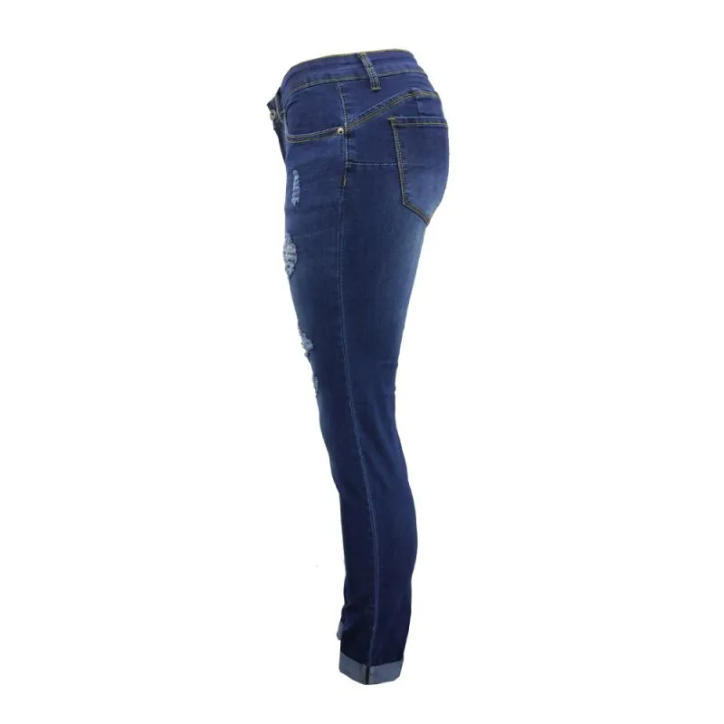 Low Rise Ripped Curvy Jeans Castello Clothing Line