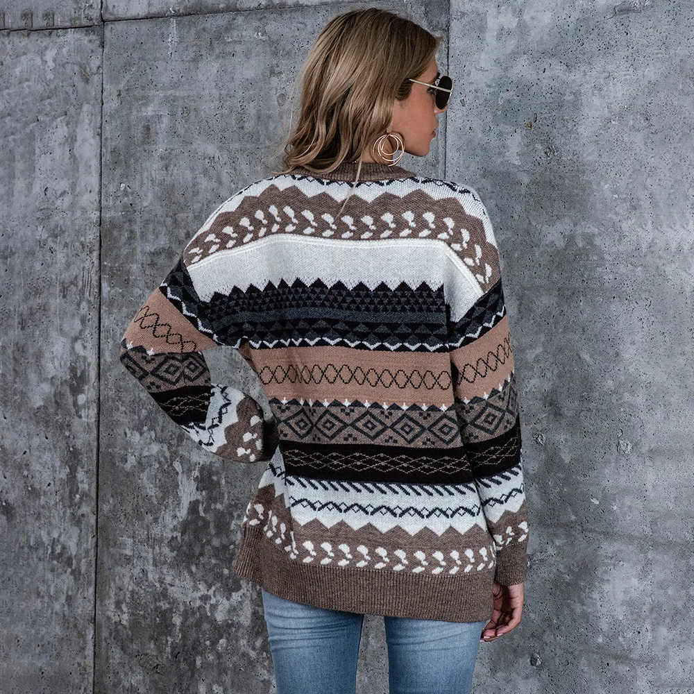 Frosted Edge Long Sleeve Cashmere Knitted Crewneck Sweater Castello Clothing Line