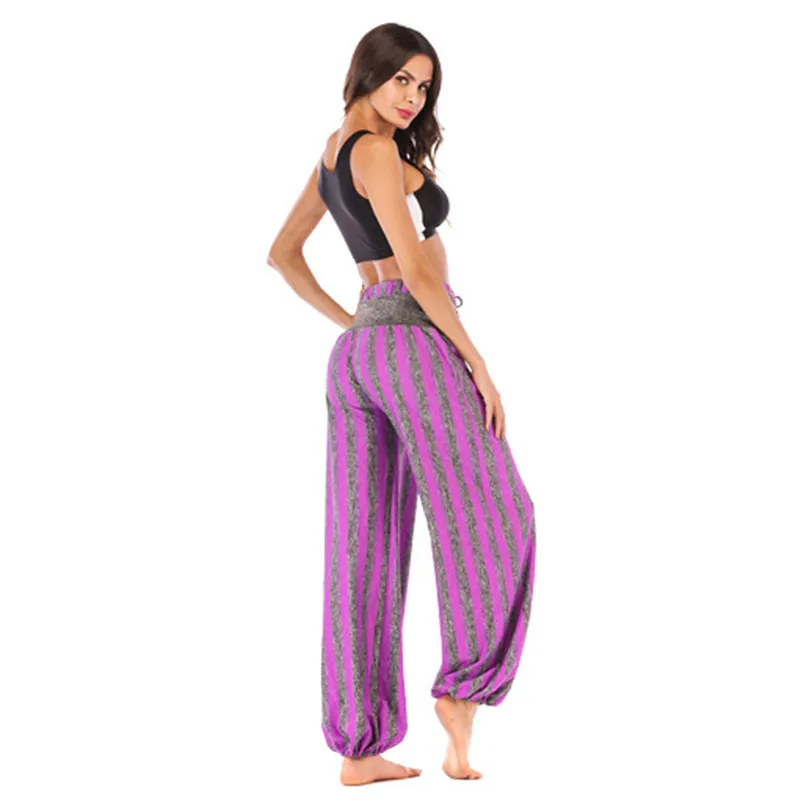 High Waist Stripe Yoga Pants Castello Clothing Line