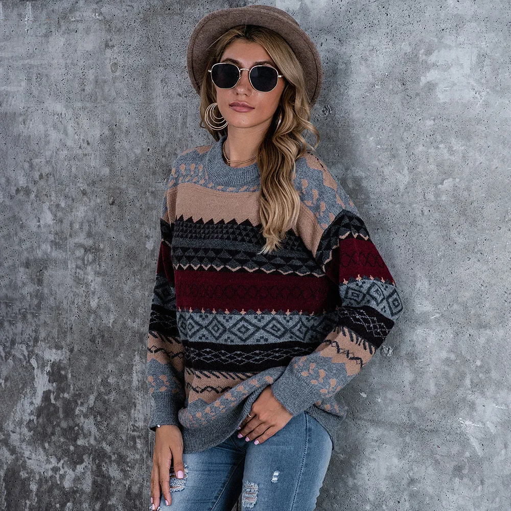 Frosted Edge Long Sleeve Cashmere Knitted Crewneck Sweater Castello Clothing Line