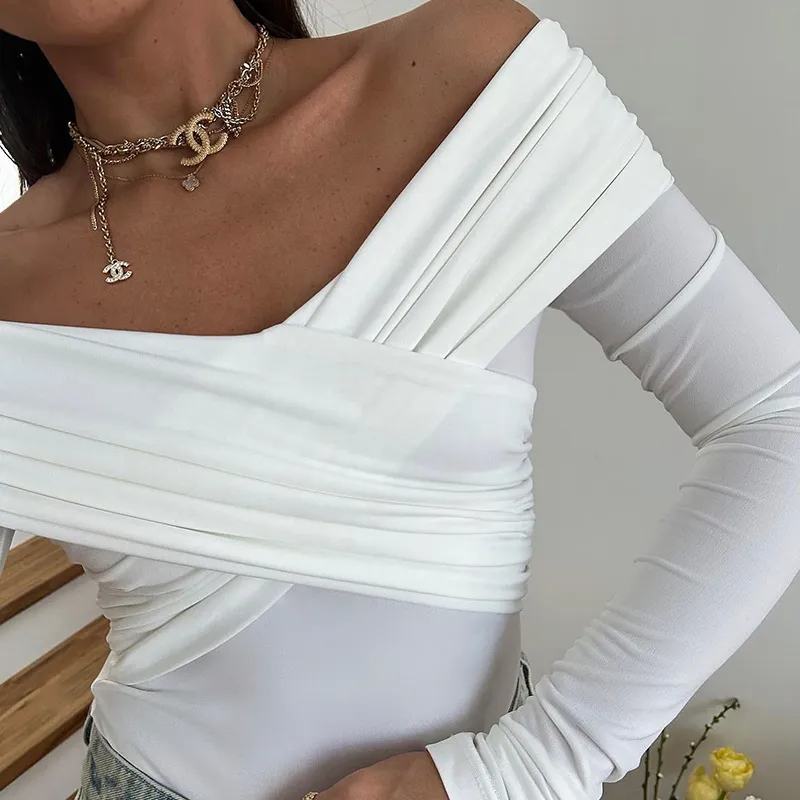 Vixen Off-Shoulder Long Sleeve Bodysuit Castello Clothing Line