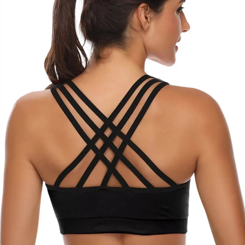 Jazz Scoop Neck Strappy Crisscross Back Sports Bra sports top & bras Castello Clothing Line