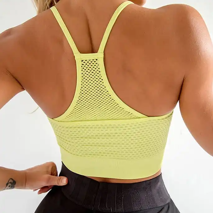 Ulsa High Neck Mesh Racerback Longline Sports Bra sports top & bras Castello Clothing Line
