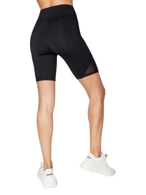 Flick High-Waist Mesh Panel Biker Shorts Castello Clothing Line