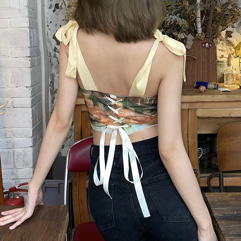 Boho Bliss Tie-Back Crop Top Castello Clothing Line