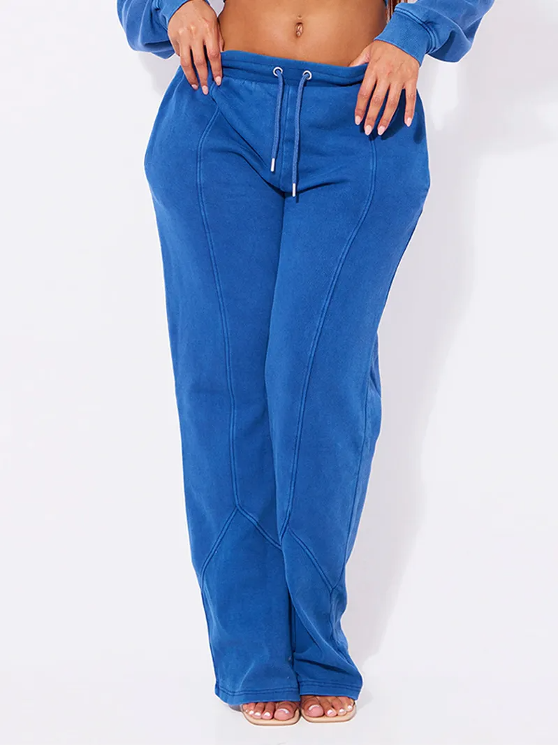 Rhea High-Waist Drawstring Relaxed Wide-Leg Pants Castello Clothing Line
