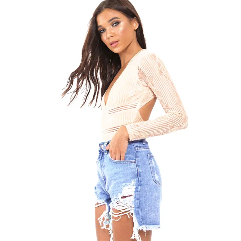 RogueWave High-Rise Ripped Cutoff Jean Shorts Castello Clothing Line