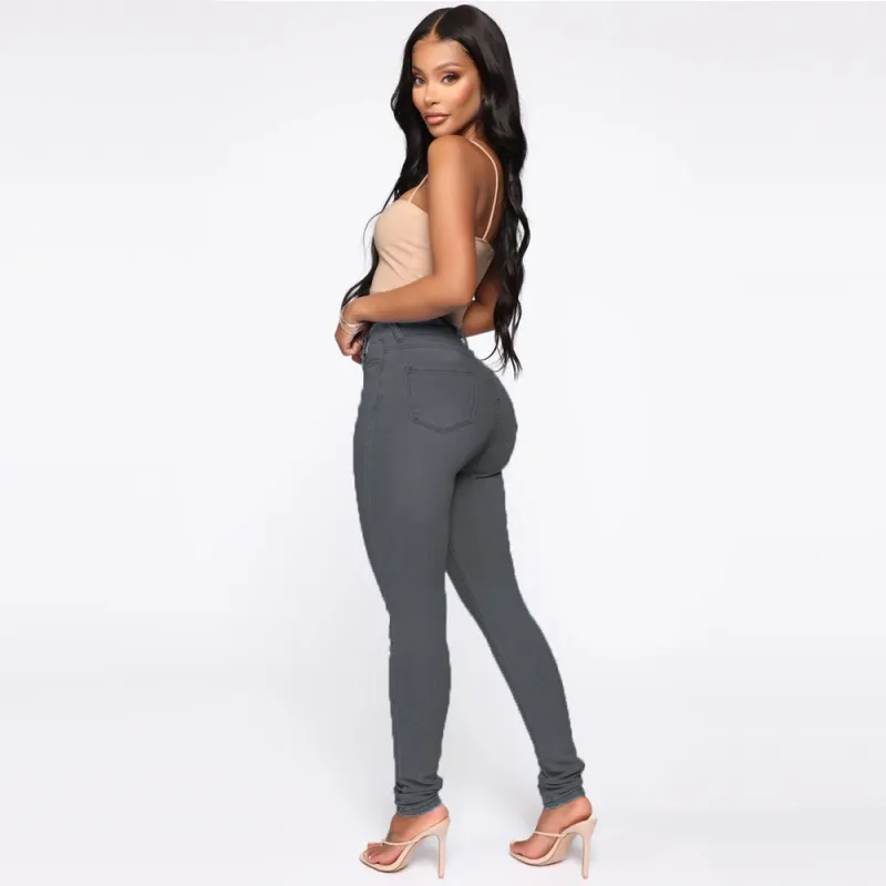 High Waist Ripped Skinny Jeans Castello Clothing Line