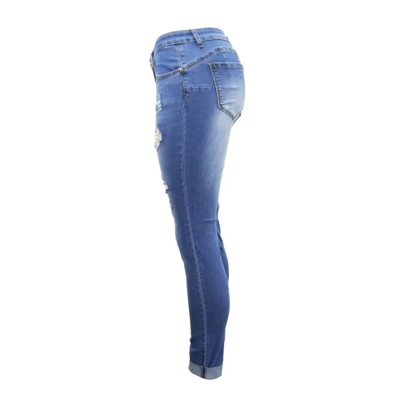 Low Rise Ripped Curvy Jeans Castello Clothing Line