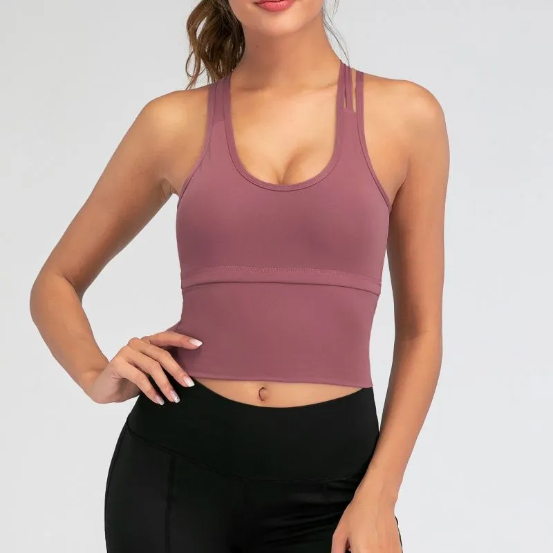 Ursi Longline Cross-Back Strappy Tank Top workout tops and t-shirts Castello Clothing Line