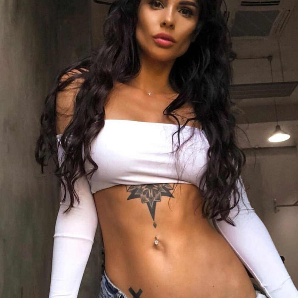 Bare It All Strapless Sleeve Crop Top Castello Clothing Line