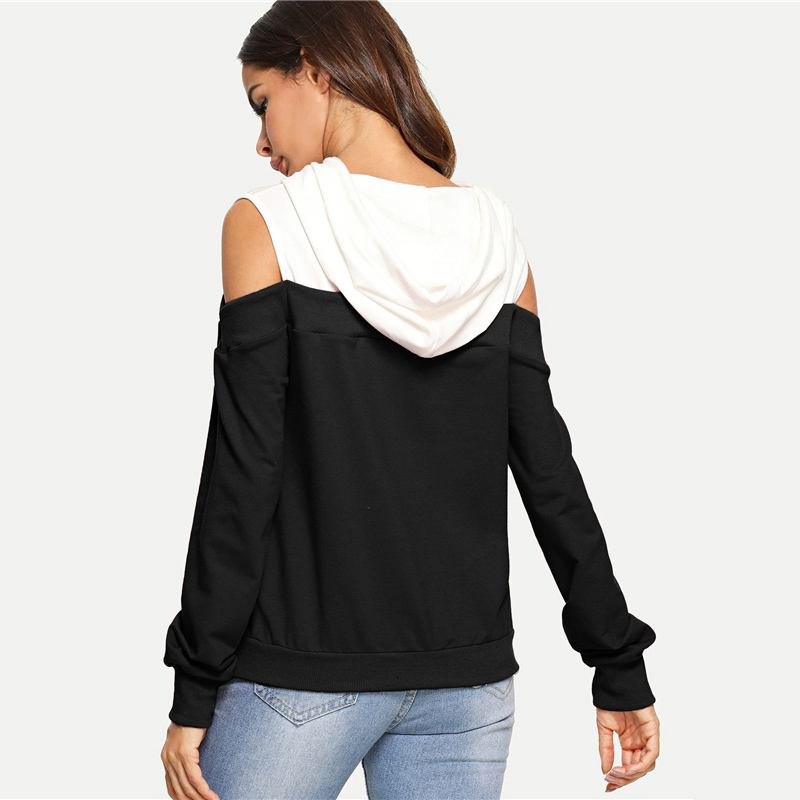 Off Duty Cold-Shoulder Hooded Sweater Castello Clothing Line