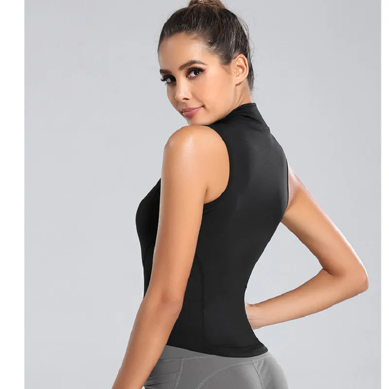 Remy Sleeveless Zip-Up Fitted Top workout tops and t-shirts Castello Clothing Line