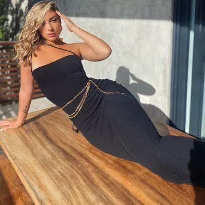 Fiora Spaghetti Strap Lace-Up Ribbed Bodycon Maxi Dress maxi dress Castello Clothing Line