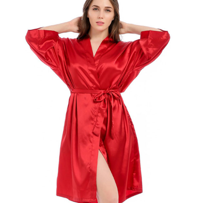 Moonlit Satin Kimono Wrap Robe Castello Clothing Line